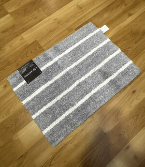 Vera Wang Luxury Plush Reversible Bath Bathroom Rug 17" x 24" Gray 100% Cotton